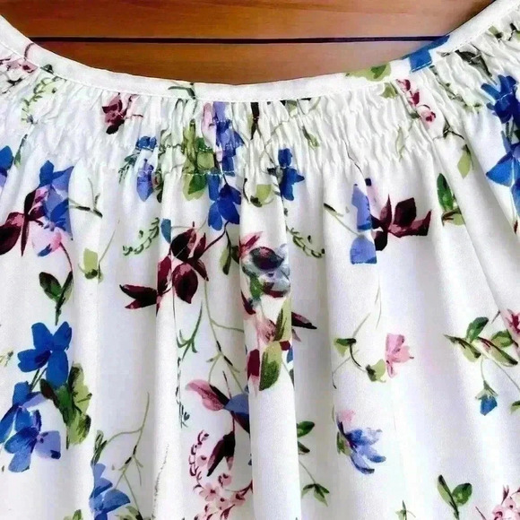 Women’s Taylor Dress Boho Spring Floral Elastic Waist Long Balloon Sleeve 10 - Picture 9 of 12